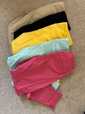New York & Company Women’s Chino Bottoms - Pink, Mint, Yellow, Black, Tan